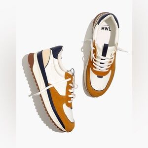 Madewell Kickoff Trainer Sneakers in Leather and Suede Size M 10.5 $98 NB128‎